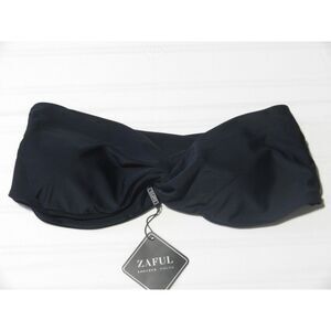 Zaful Women's Black NWT Size Large 8 Knot Twist Front Bathing Suit Strapless